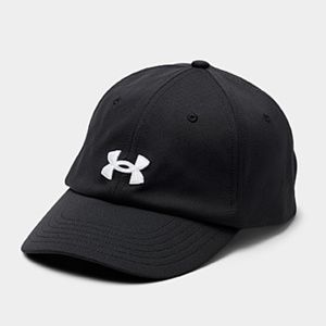 Under Armour black and white logo blitzing piqué baseball cap NWT